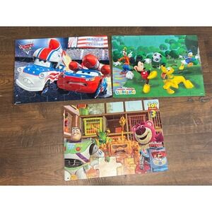 Disney Pixar Cars Mickey Mouse Toy Story 3 Puzzles 3 Pack
